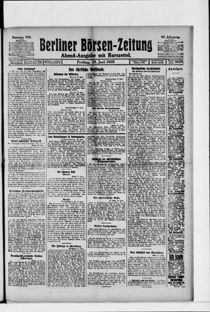 Berliner Börsen-Zeitung vom 18.06.1920