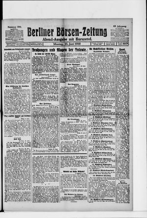 Berliner Börsen-Zeitung vom 21.06.1920