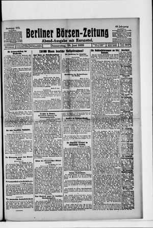 Berliner Börsen-Zeitung vom 24.06.1920