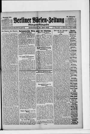 Berliner Börsen-Zeitung vom 26.06.1920