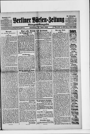 Berliner Börsen-Zeitung vom 27.06.1920