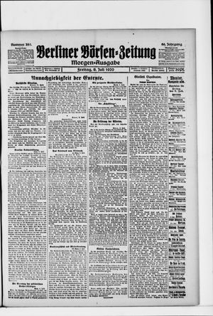 Berliner Börsen-Zeitung vom 09.07.1920