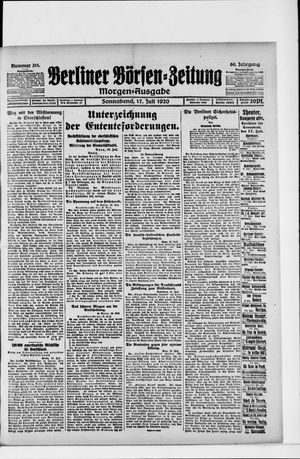 Berliner Börsen-Zeitung vom 17.07.1920