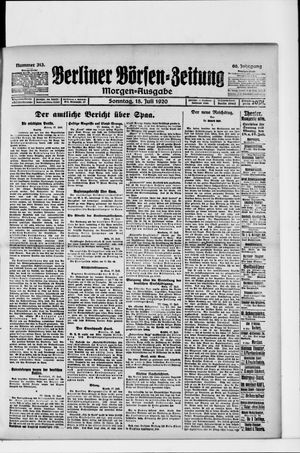 Berliner Börsen-Zeitung vom 18.07.1920