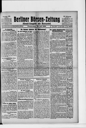 Berliner Börsen-Zeitung vom 29.07.1920