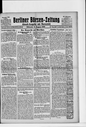 Berliner Börsen-Zeitung vom 04.08.1920