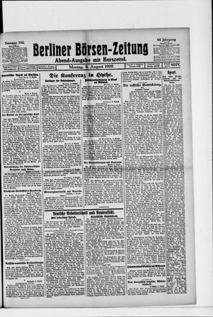 Berliner Börsen-Zeitung vom 09.08.1920