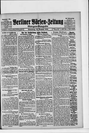 Berliner Börsen-Zeitung vom 10.08.1920