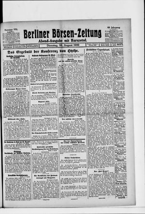 Berliner Börsen-Zeitung on Aug 10, 1920