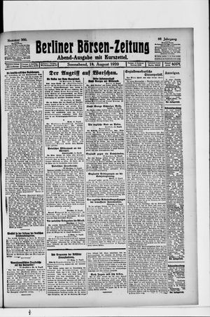 Berliner Börsen-Zeitung vom 14.08.1920
