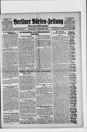 Berliner Börsen-Zeitung vom 17.08.1920