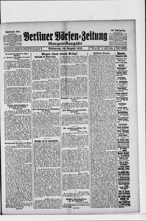 Berliner Börsen-Zeitung vom 18.08.1920