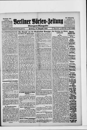 Berliner Börsen-Zeitung vom 27.08.1920