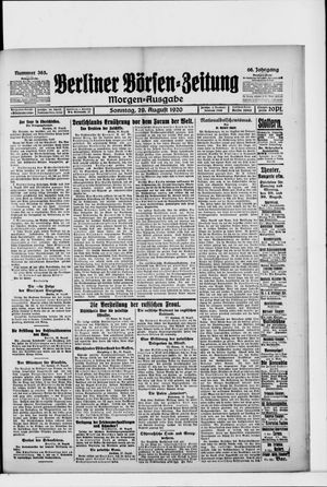 Berliner Börsen-Zeitung on Aug 29, 1920