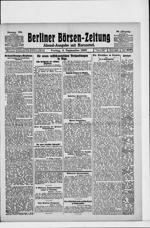 Berliner Börsen-Zeitung vom 03.09.1920