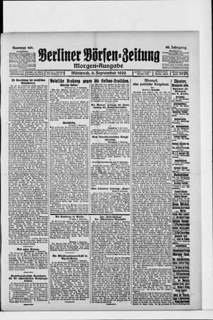 Berliner Börsen-Zeitung vom 08.09.1920