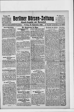 Berliner Börsen-Zeitung vom 10.09.1920