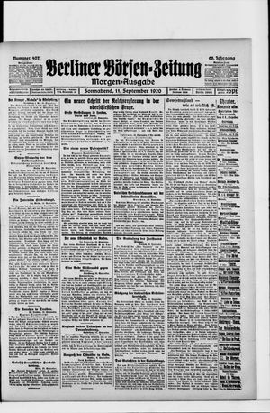 Berliner Börsen-Zeitung vom 11.09.1920