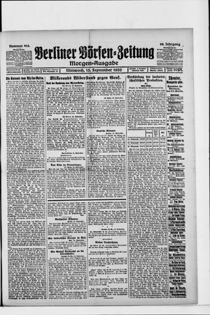 Berliner Börsen-Zeitung on Sep 15, 1920