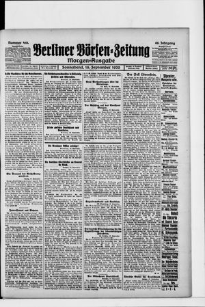 Berliner Börsen-Zeitung vom 18.09.1920