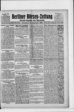 Berliner Börsen-Zeitung vom 25.09.1920