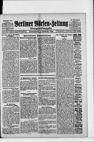 Berliner Börsen-Zeitung vom 02.10.1920
