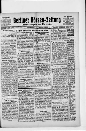 Berliner Börsen-Zeitung vom 02.10.1920