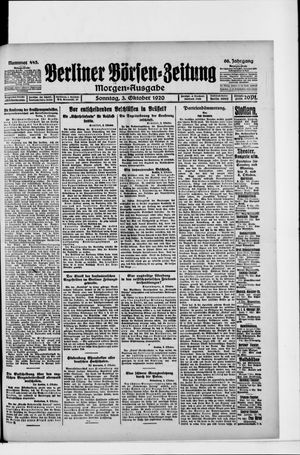 Berliner Börsen-Zeitung vom 03.10.1920