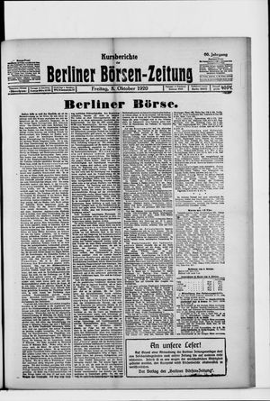 Berliner Börsen-Zeitung vom 08.10.1920