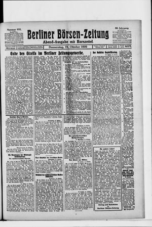 Berliner Börsen-Zeitung on Oct 14, 1920