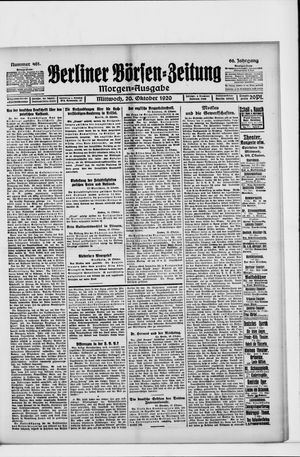 Berliner Börsen-Zeitung vom 20.10.1920