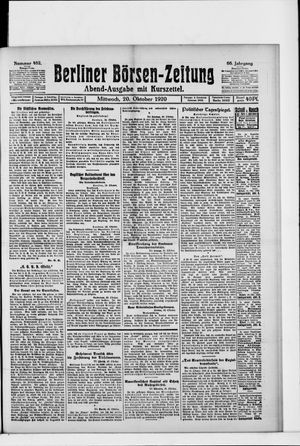 Berliner Börsen-Zeitung vom 20.10.1920