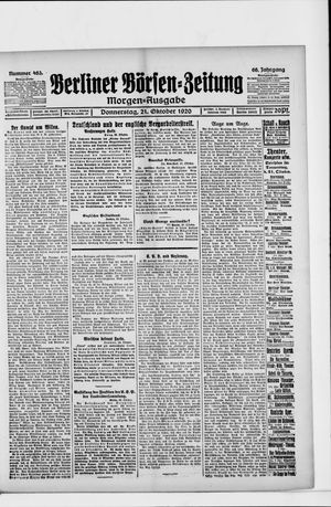 Berliner Börsen-Zeitung vom 21.10.1920