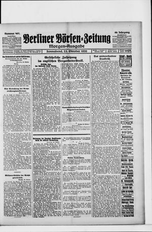 Berliner Börsen-Zeitung vom 23.10.1920