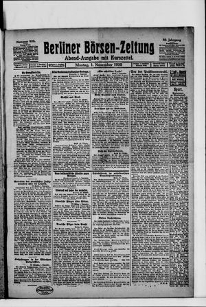 Berliner Börsen-Zeitung vom 01.11.1920