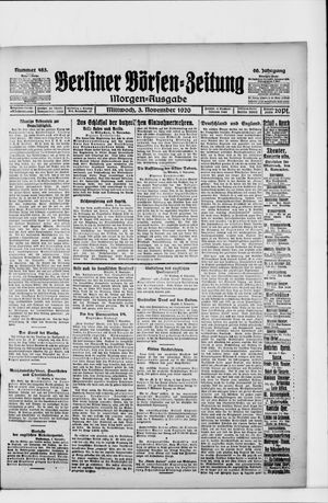 Berliner Börsen-Zeitung vom 03.11.1920