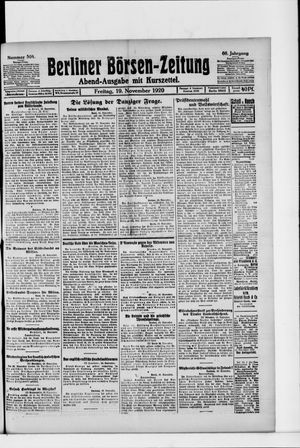Berliner Börsen-Zeitung vom 19.11.1920