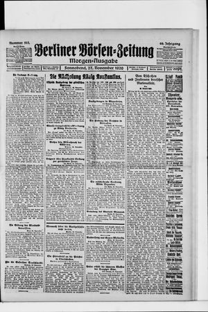 Berliner Börsen-Zeitung vom 27.11.1920