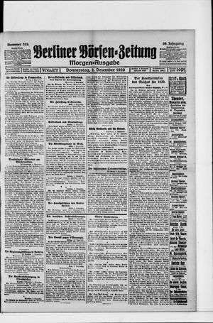 Berliner Börsen-Zeitung vom 02.12.1920