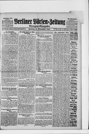 Berliner Börsen-Zeitung vom 10.12.1920