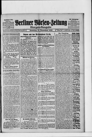 Berliner Börsen-Zeitung vom 12.12.1920