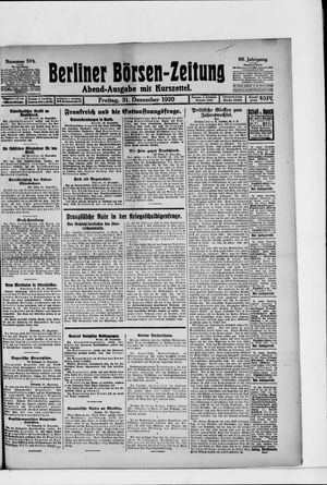 Berliner Börsen-Zeitung on Dec 31, 1920