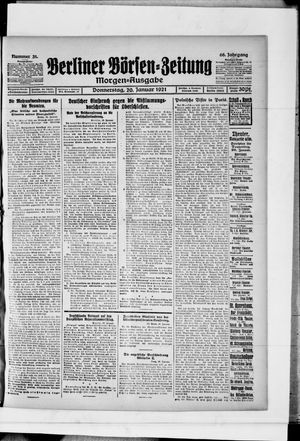 Berliner Börsen-Zeitung vom 20.01.1921