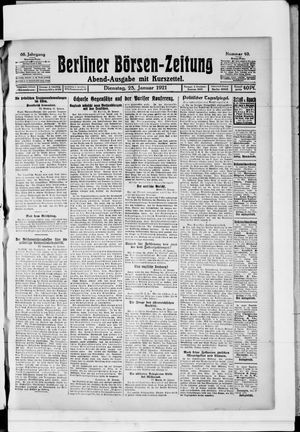 Berliner Börsen-Zeitung vom 25.01.1921