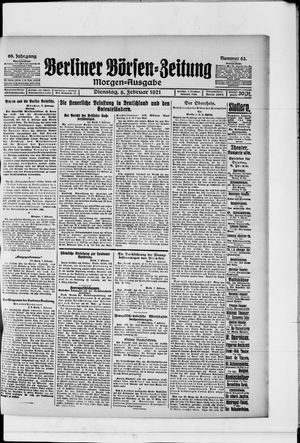 Berliner Börsen-Zeitung vom 08.02.1921