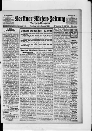 Berliner Börsen-Zeitung vom 18.02.1921