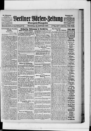 Berliner Börsen-Zeitung vom 22.02.1921