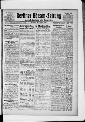 Berliner Börsen-Zeitung on Mar 21, 1921