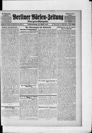 Berliner Börsen-Zeitung on Apr 14, 1921