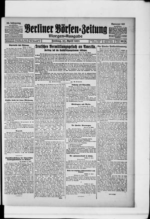 Berliner Börsen-Zeitung vom 22.04.1921